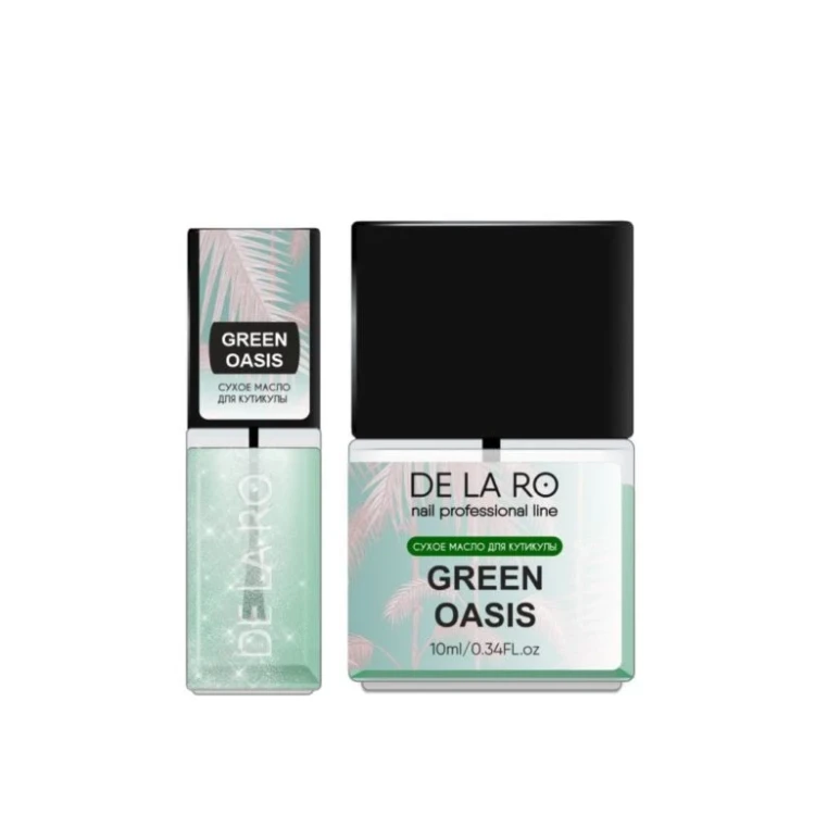 DELARO Сухое масло для кутикулы с мерцанием Green Oasis 50мл