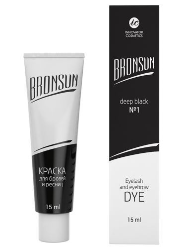 Bronsun Краска для ресниц и бровей №1 Чёрный 15мл