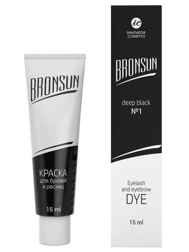 Bronsun Краска для ресниц и бровей №1 Чёрный 15мл