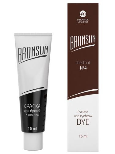 Bronsun Краска для ресниц и бровей №4 Каштан 15ml