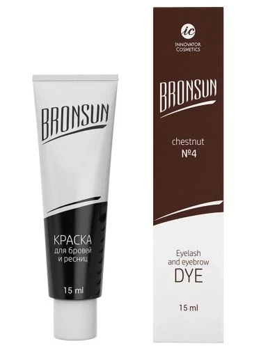 Bronsun Краска для ресниц и бровей №4 Каштан 15ml