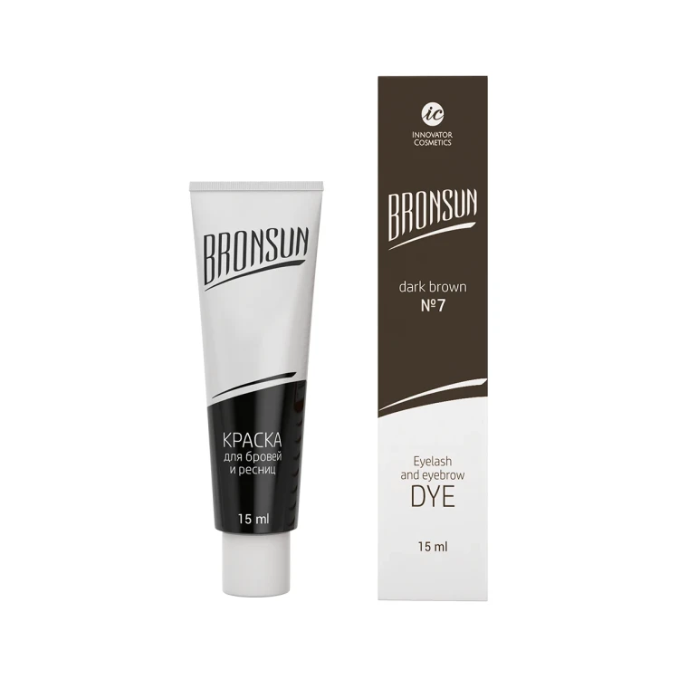 Bronsun Краска для ресниц и бровей №7 Темно-Корич. 15ml