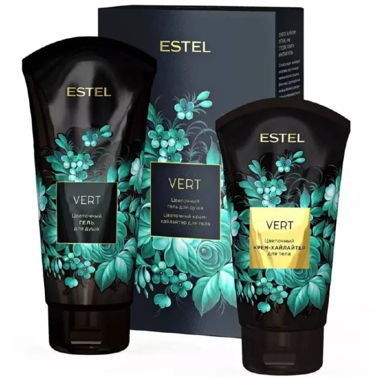 ESTEL Дуэт компаньонов VERT(гель д/душа 200мл, крем-хайлайтер д/тела 150мл)
