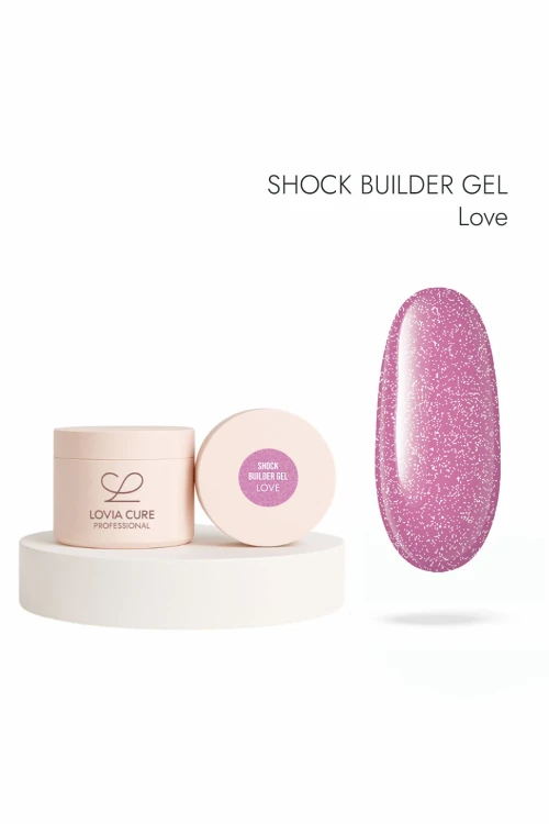LOVIA CURE Светоотражающий гель для моделирования розовый Shock builder gel Love 15 мл