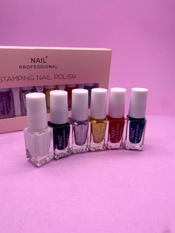 NAIL Professional Набор красок для стемпинга (6шт) цветные