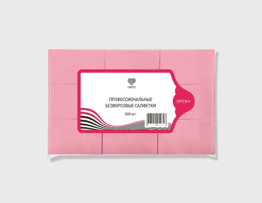 Lovely салфетки безворсовые упаковка 600шт, розовые