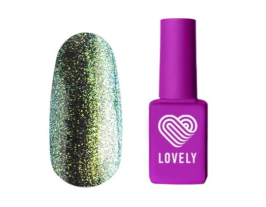 Lovely Топ без липкого слоя  с зеленым шиммером Green Gold, 12 ml