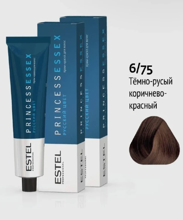 ESTEL 6/75 Крем-краска ESTEL PRINCESS ESSEX, темно-русый коричнево-красный