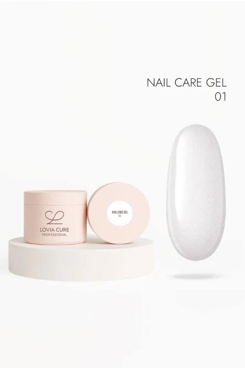 LOVIA CURE Гель моделирующий с кератином и кальцием прозрачный UV/LED Nail Care Gel Clear 15 мл