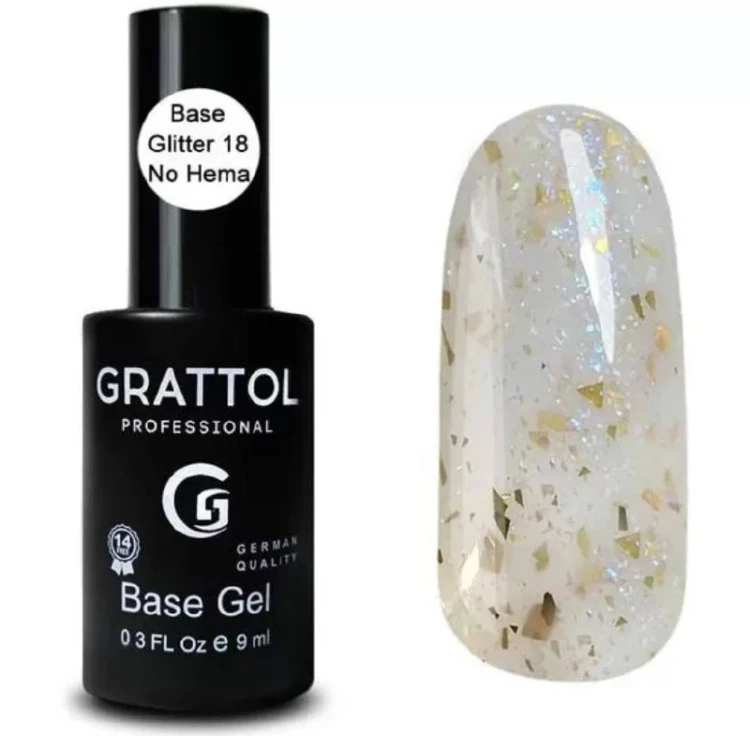 Grattol Rubber Base Glitter 18